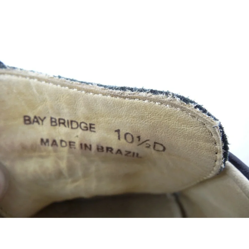 Studio Belvedere BAY BRIDGE Black Leather Mens Oxford‎ Dress Shoes Sz 10.5 D
